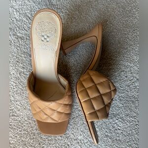 Vince Camuto Quilted Tan Heels